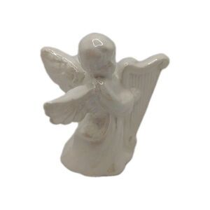 4 White Porcelain Angel Napkin Holders Harp Figurine Vintage Table Decor Holiday